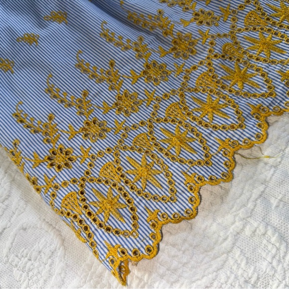 Skies Are Blue Sleeveless Top / Blouse Blue & Gold Size Small - Picture 7 of 11